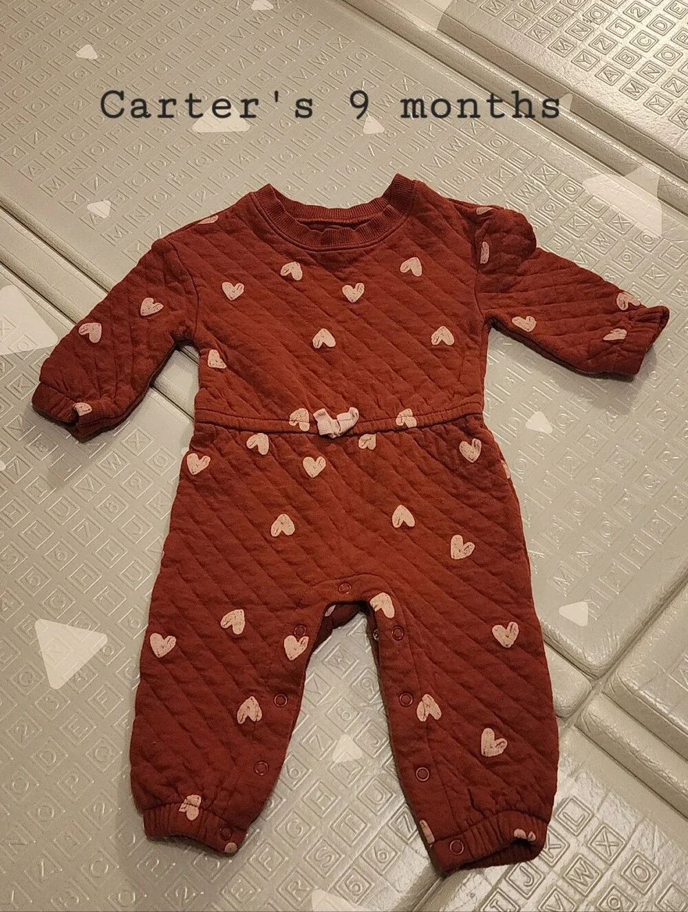 Carter's Quilted Sweatsuit Romper 9 Months